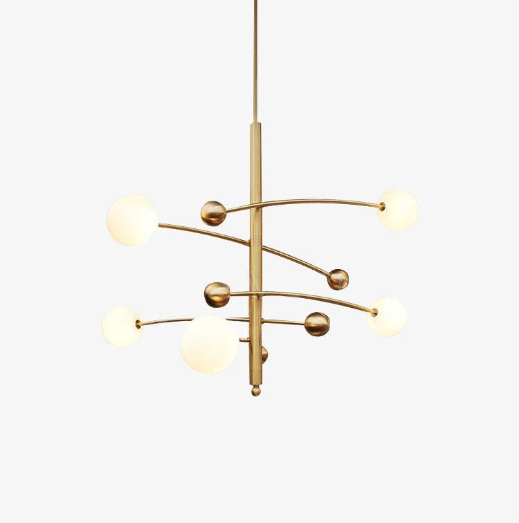 Lustra Kronleuchter Messing Vertikalstrahl Globus-Letslighting