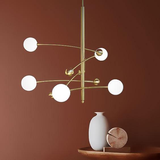 Lustra Kronleuchter Messing Vertikalstrahl Globus-Letslighting