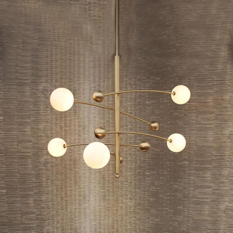 Lustra Kronleuchter Messing Vertikalstrahl Globus-Letslighting