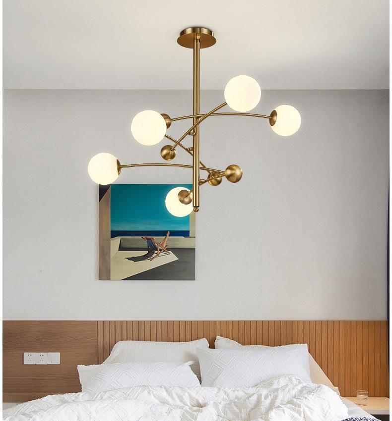 Lustra Kronleuchter Messing Vertikalstrahl Globus-Letslighting