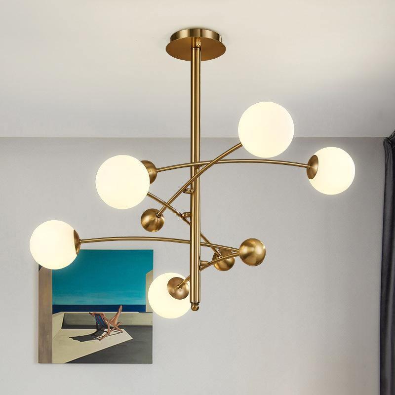 Lustra Kronleuchter Messing Vertikalstrahl Globus-Letslighting