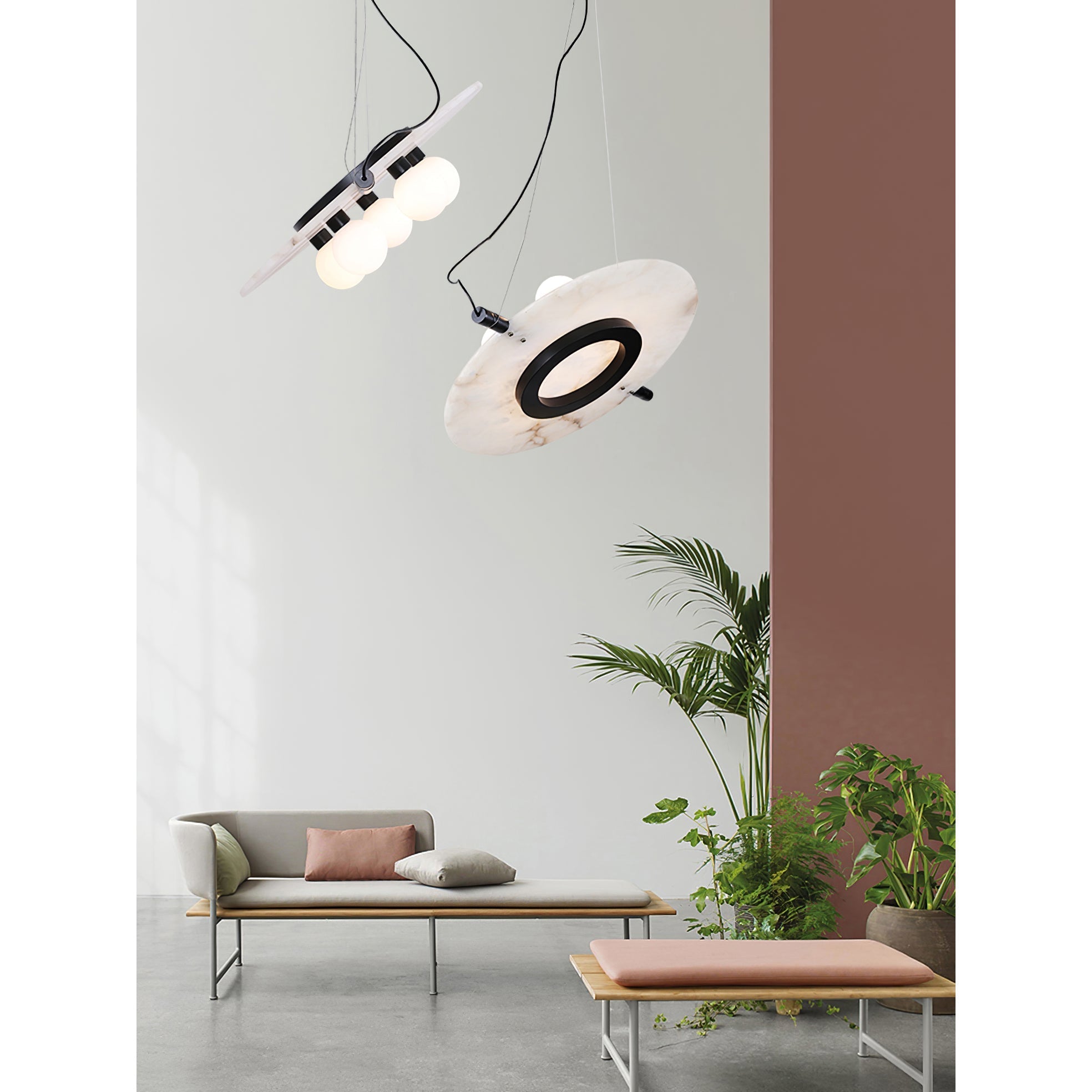 Vasila Postmodern Luxury Metal Alabaster Pendant Lamp - Letslighting