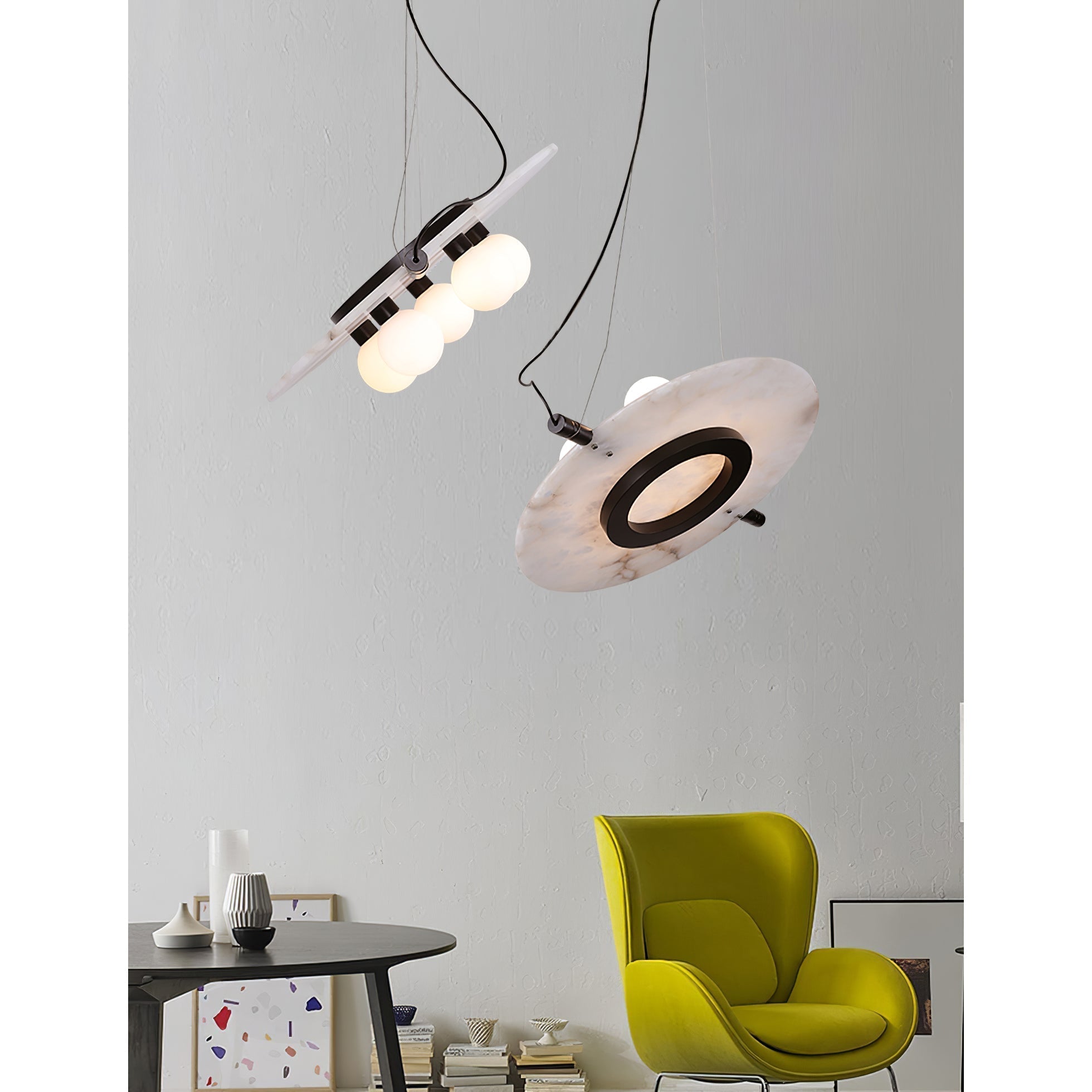 Vasila Postmodern Luxury Metal Alabaster Pendant Lamp - Letslighting