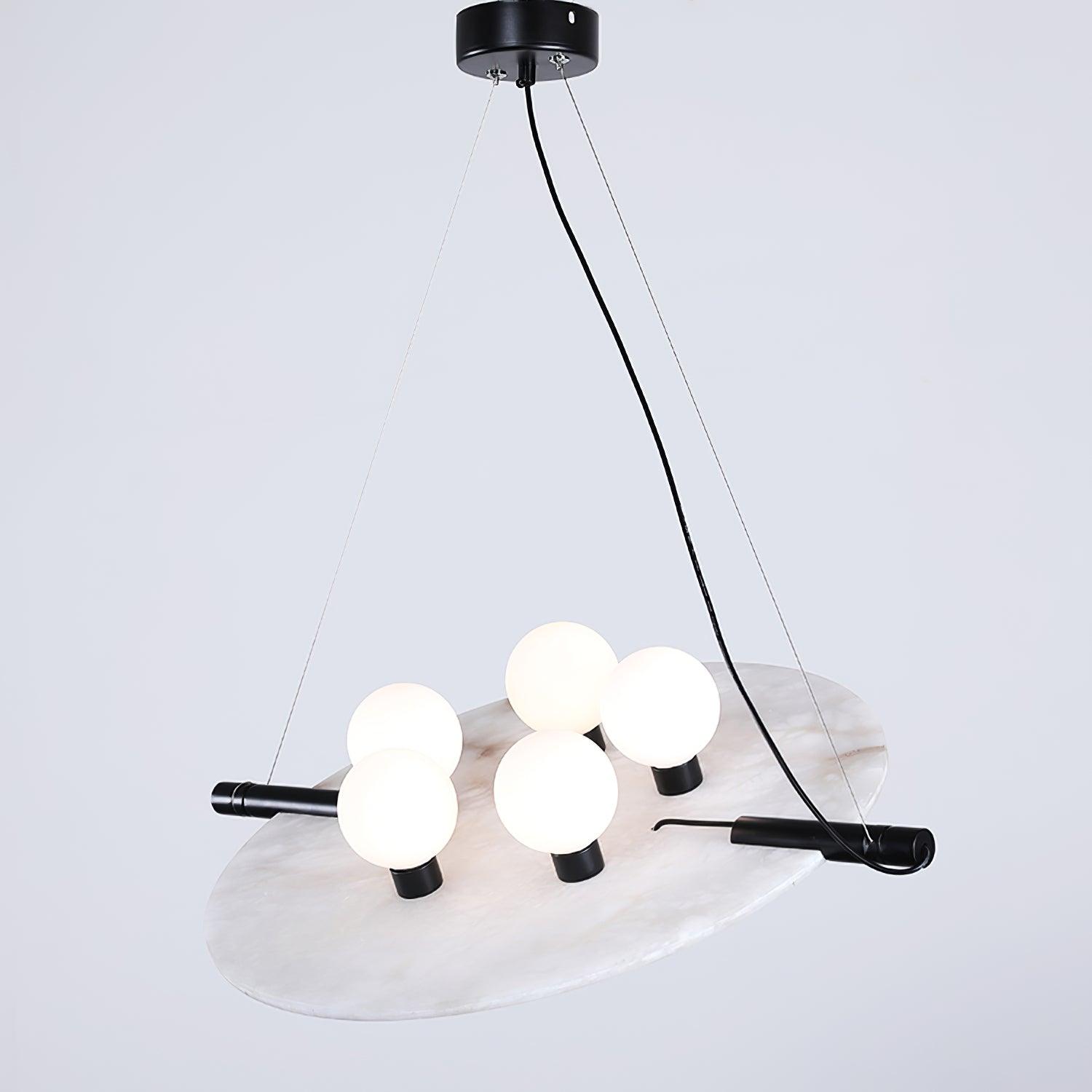 Imirila Scheibenförmig Glas Alabaster Pendelleuchte-Letslighting