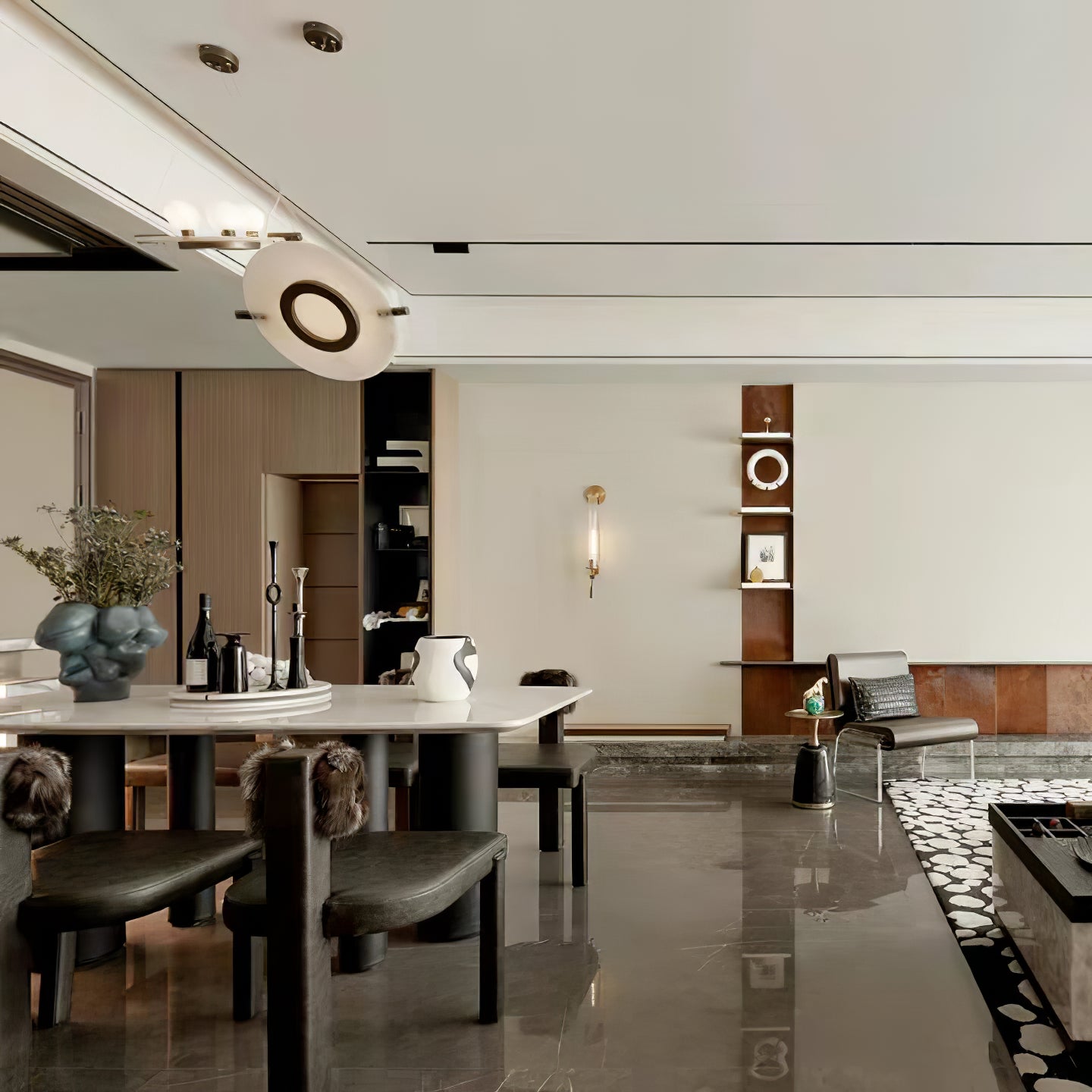 Vasila Postmodern Luxury Metal Alabaster Pendant Lamp - Letslighting