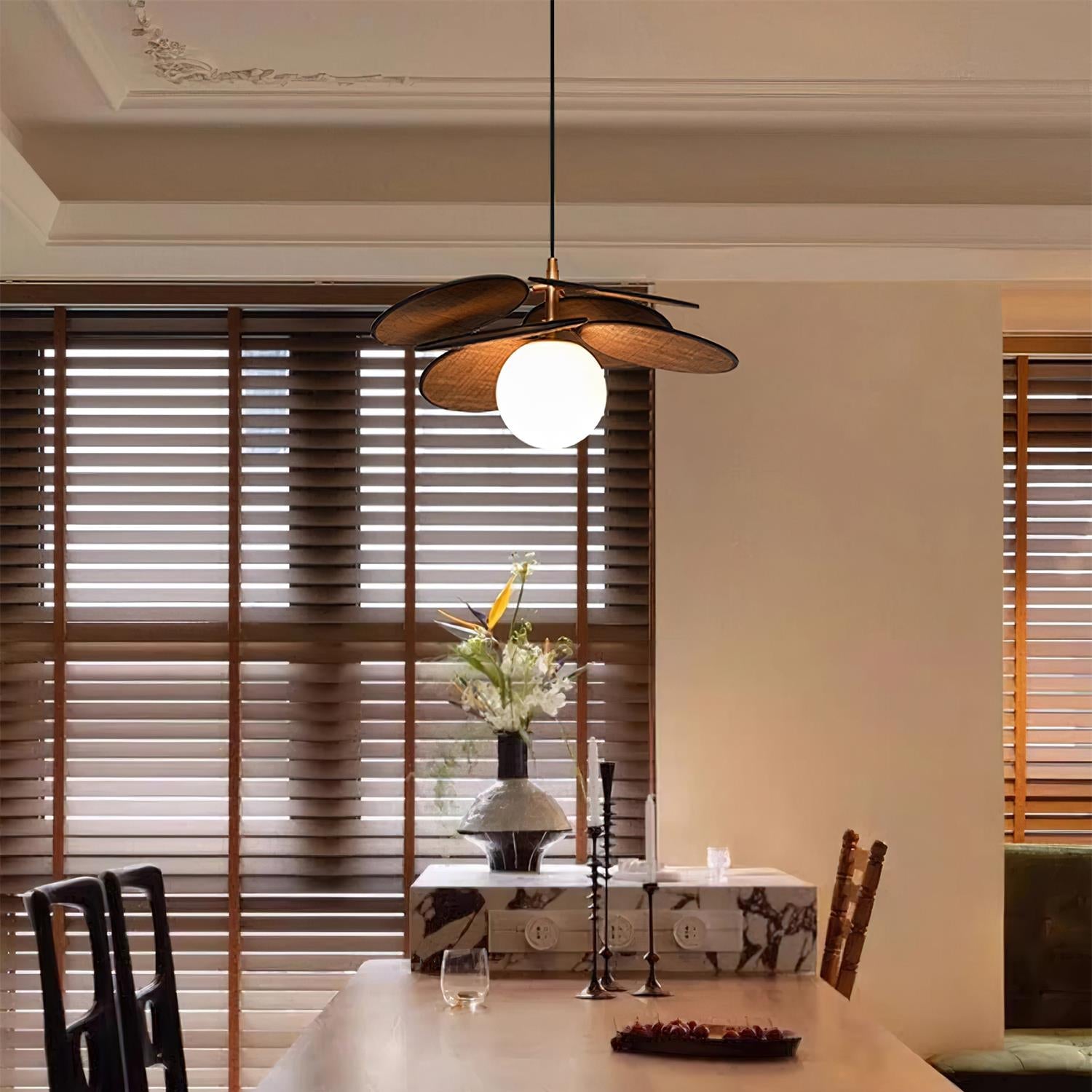 Florin Wooden Petal Pendant Light - Letslighting