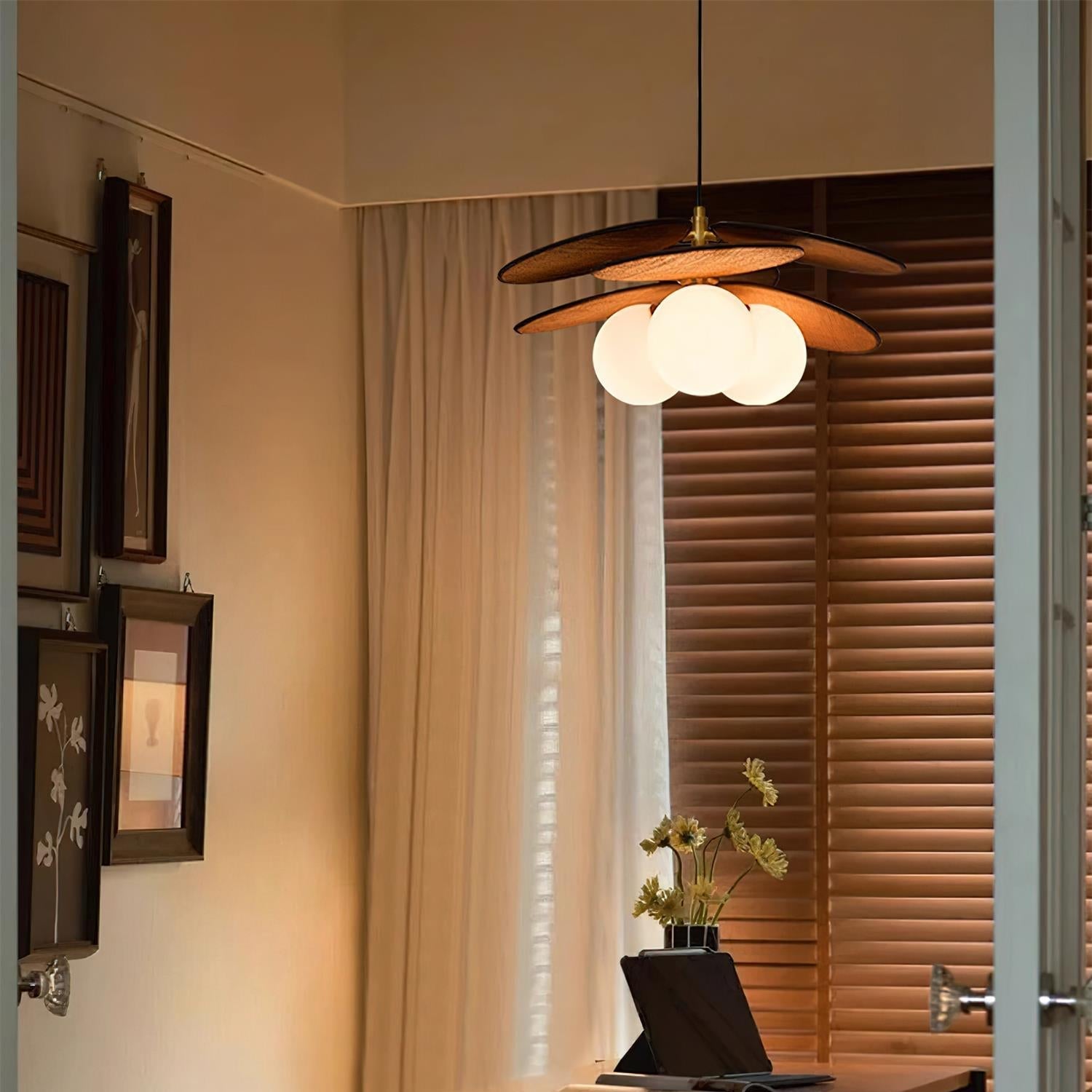 Florin Wooden Petal Pendant Light - Letslighting