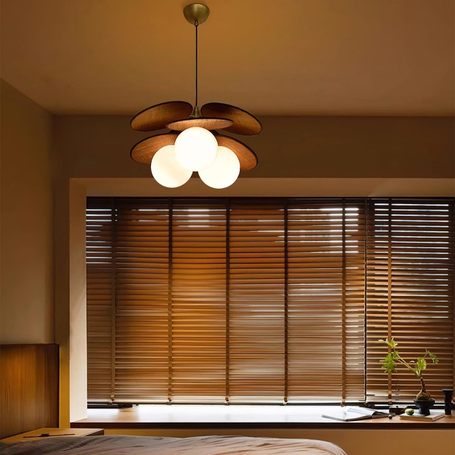 Florin Wooden Petal Pendant Light - Letslighting