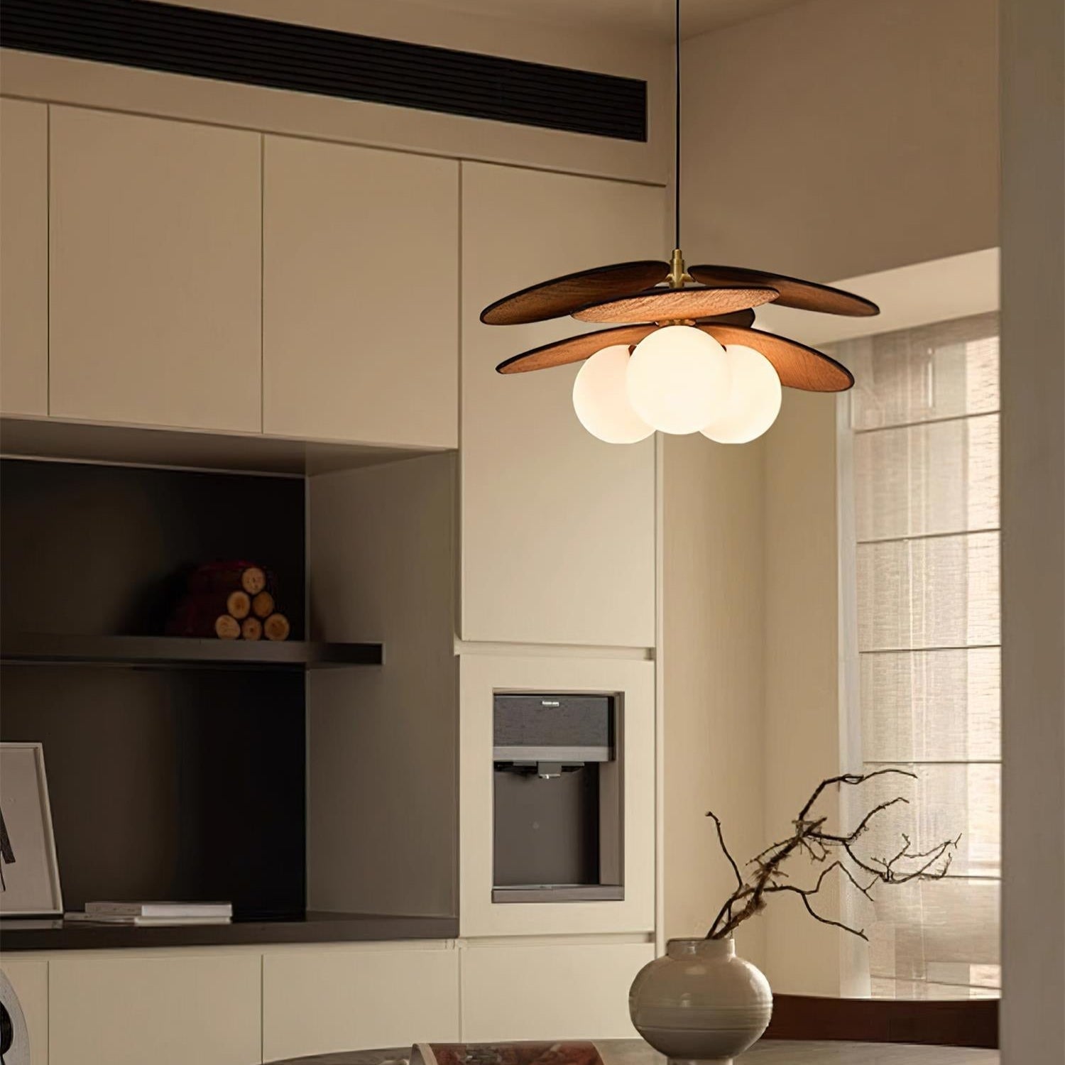 Florin Wooden Petal Pendant Light - Letslighting