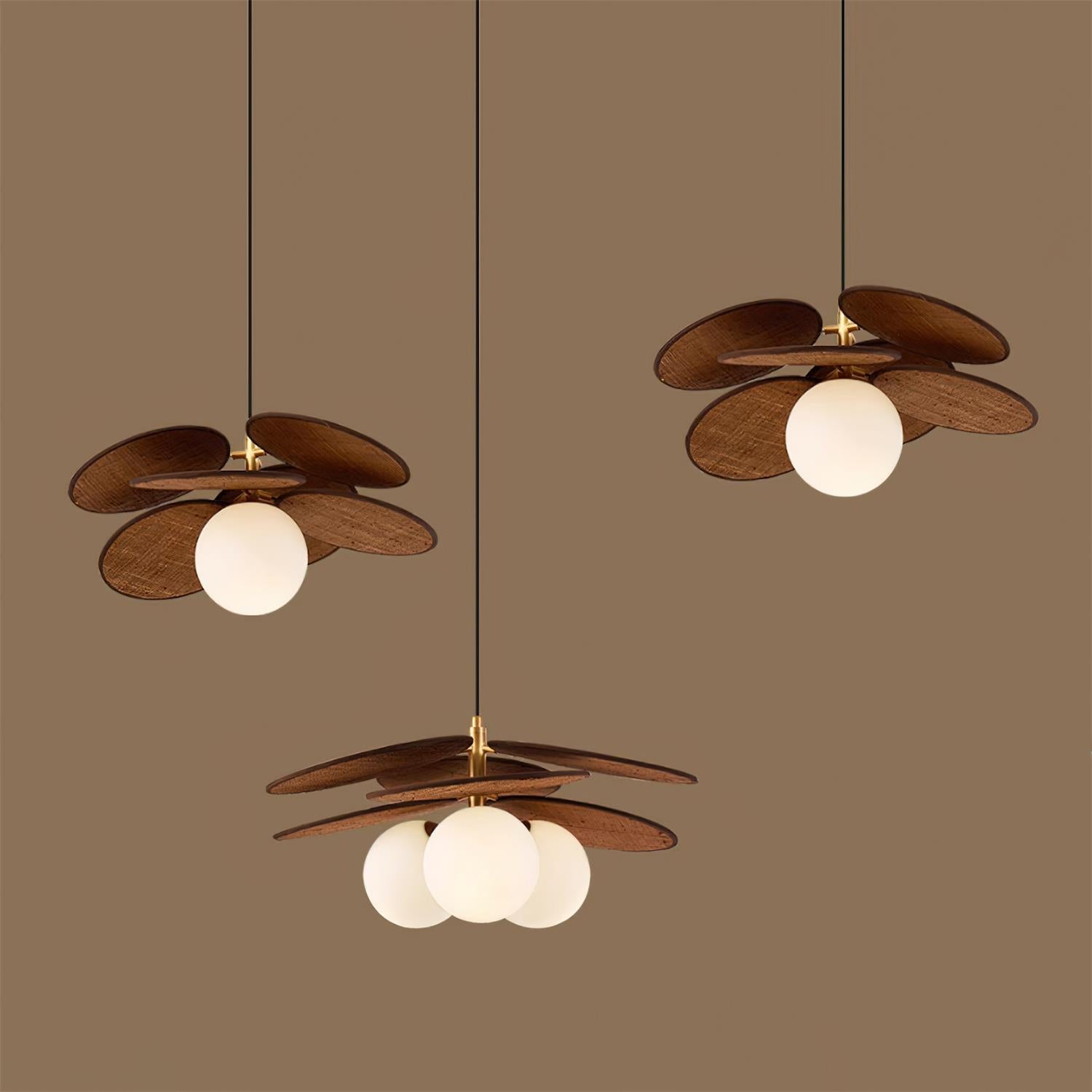 Florin Wooden Petal Pendant Light - Letslighting