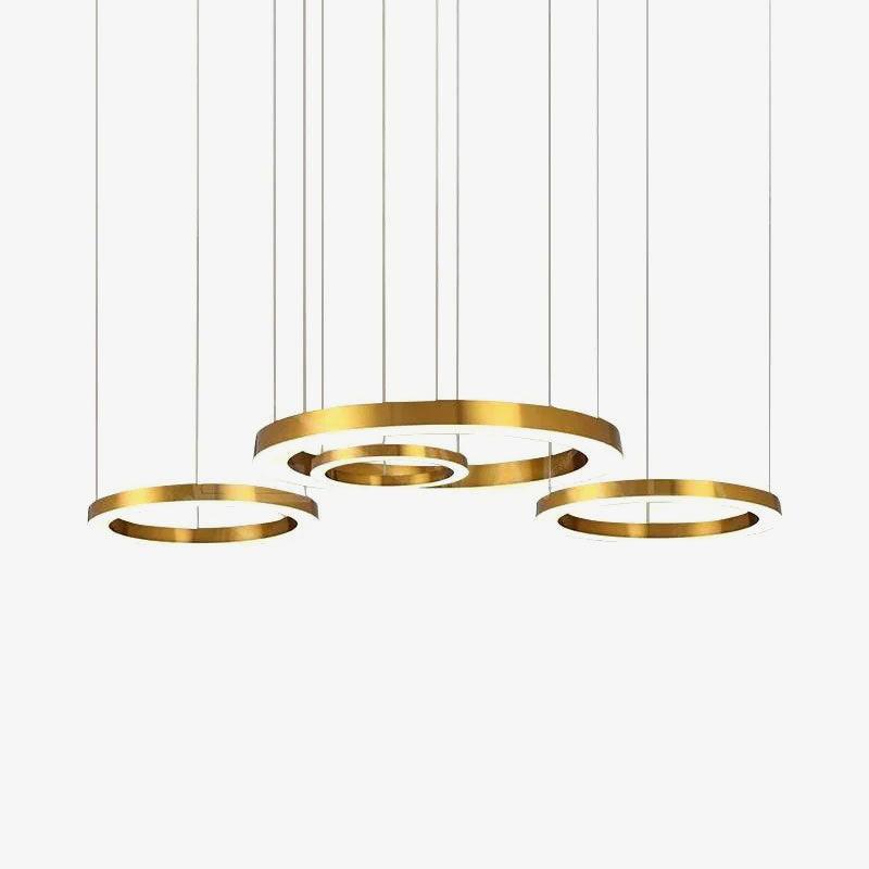 Lustra Pendelleuchte LED Ring Gold Modern 3 Ring-Letslighting