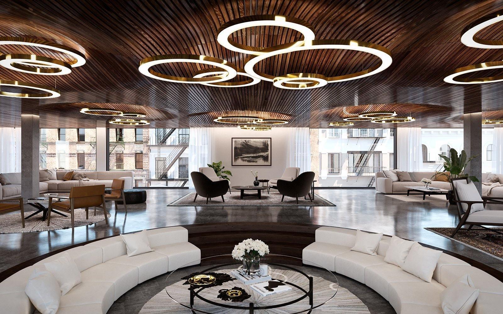 Lustra Pendelleuchte LED Ring Gold Modern 3 Ring-Letslighting