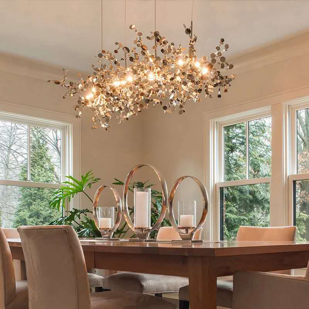 Olivia Morden LED Kronleuchter Gold/Silber Sputnik Ess/Wohnzimmer Metall