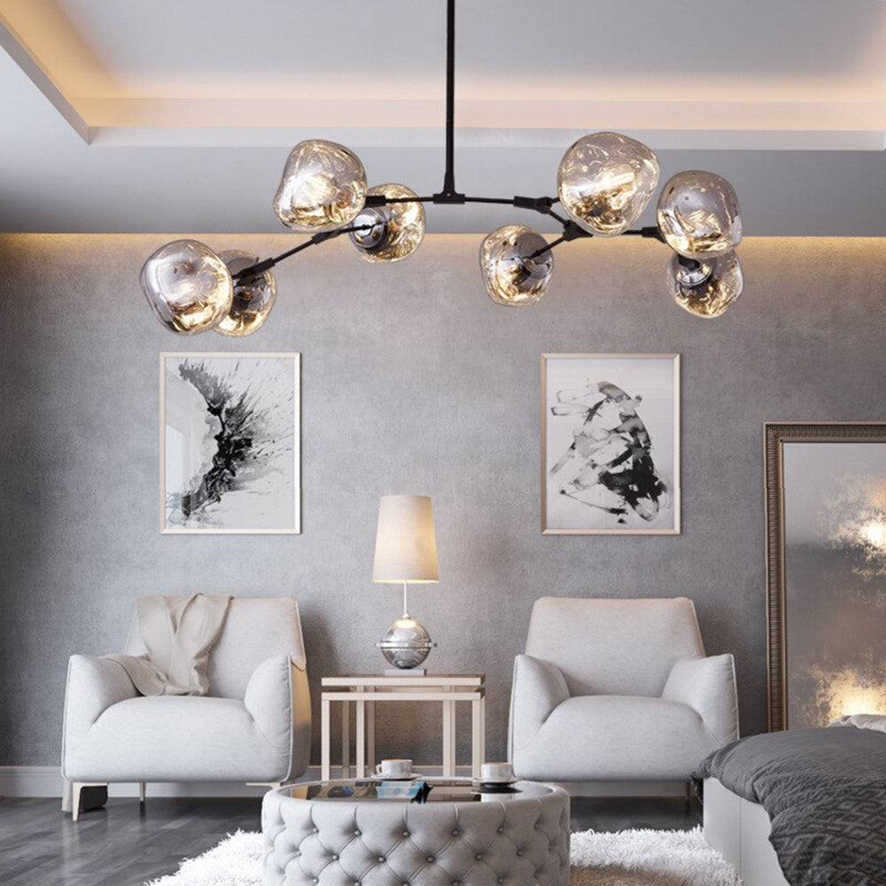 Mirza Modern Kugel LED Pendelleuchte Rosegold/Gold/Chrom Wohn/Schlafzimmer Metall&Acryl