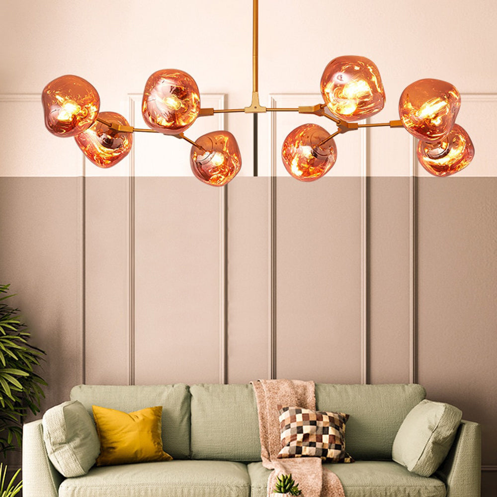 Mirza Modern Kugel LED Pendelleuchte Rosegold/Gold/Chrom Wohn/Schlafzimmer Metall&Acryl