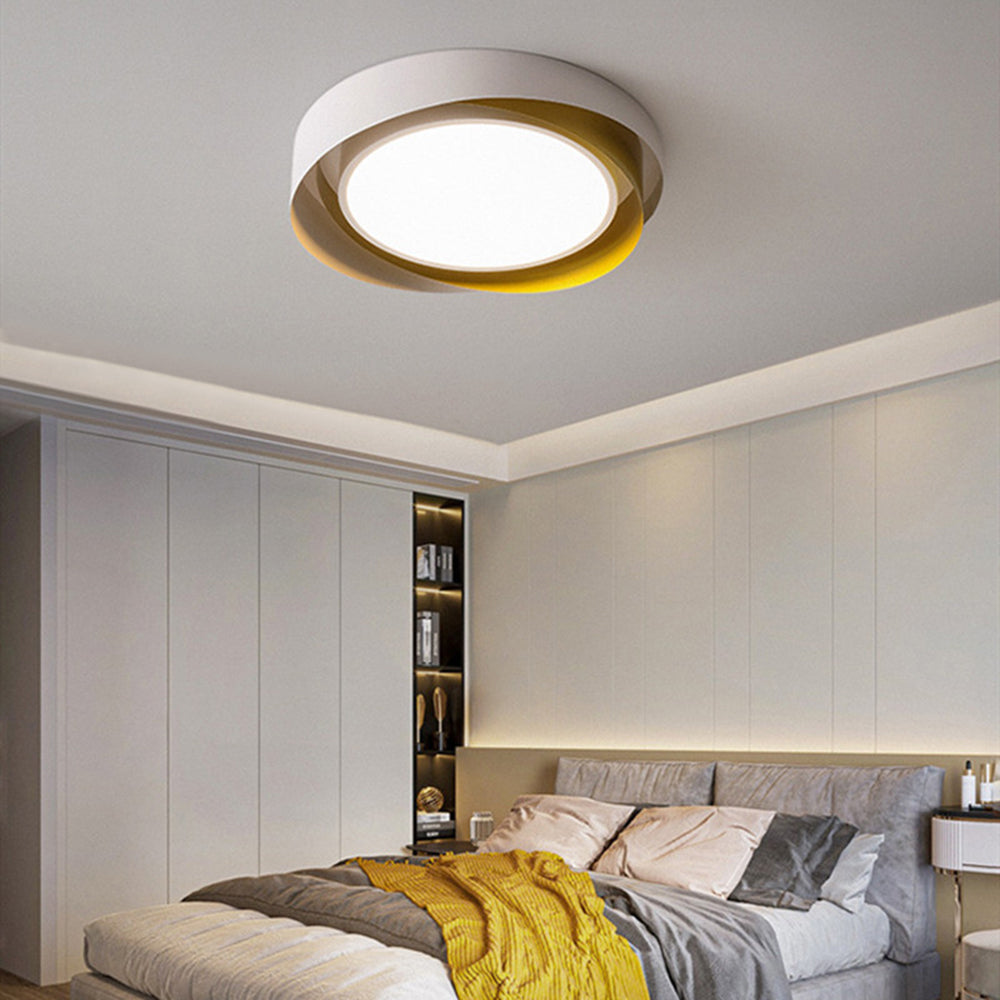 Arisha LED Deckenleuchte Modern Wohnzimmer, Gold Schwarz, Metall Acryl