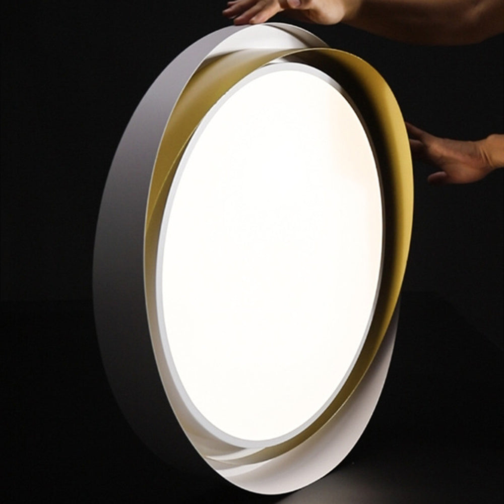Arisha LED Deckenleuchte Modern Wohnzimmer, Gold Schwarz, Metall Acryl