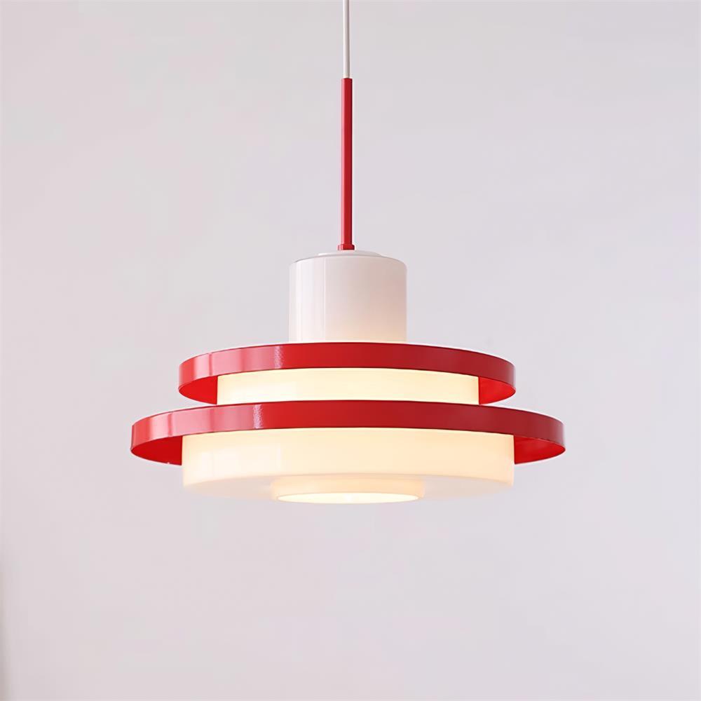 Eviso Pendelleuchte Retro Rot Und Weiß Auffällig Modern-Letslighting