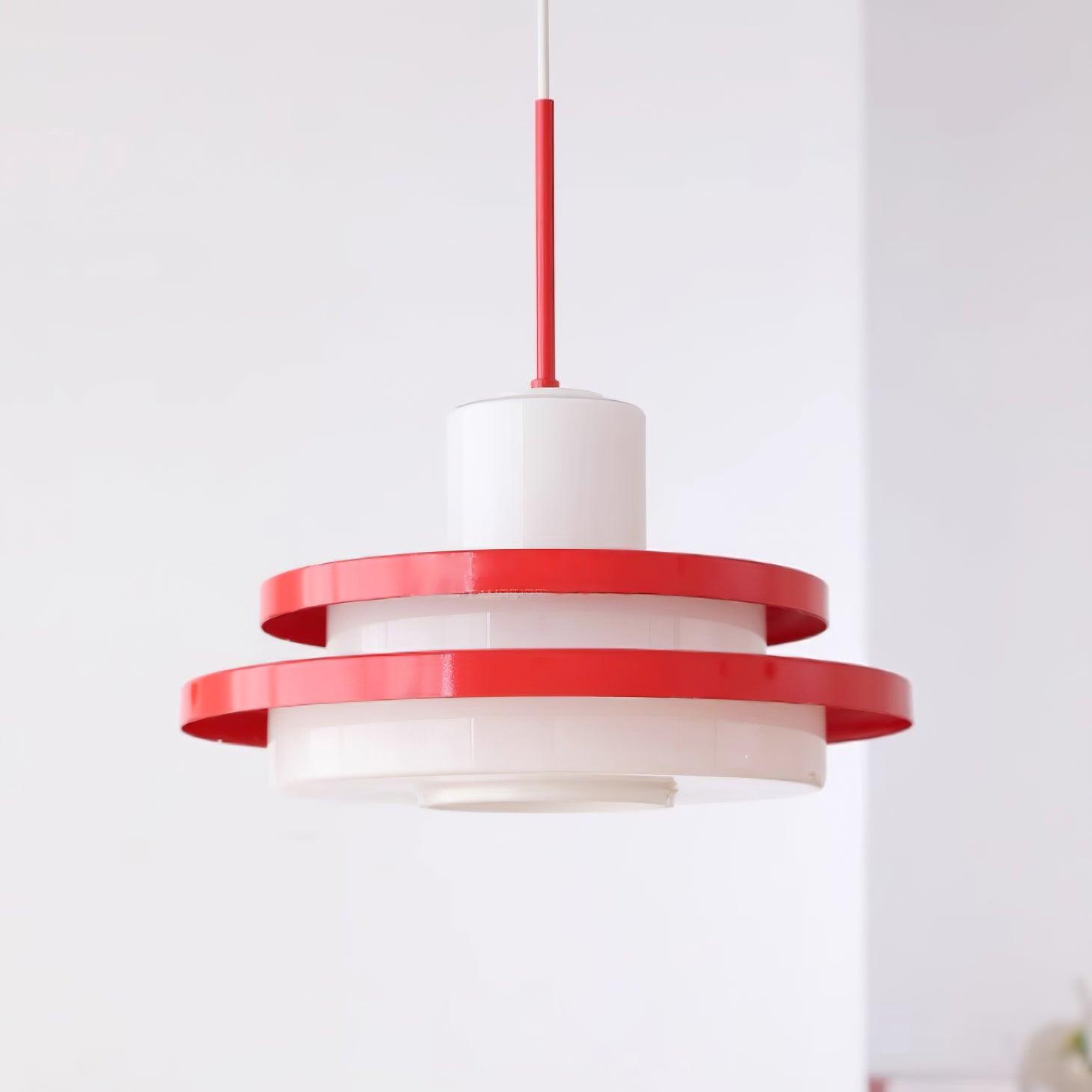 Eviso Pendelleuchte Retro Rot Und Weiß Auffällig Modern-Letslighting