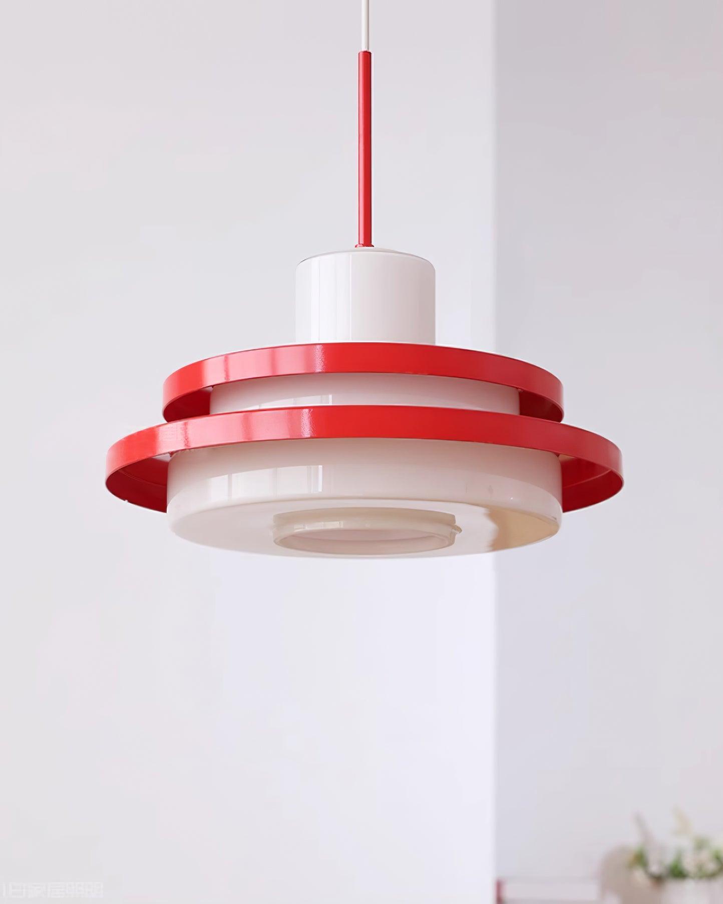 Eviso Pendelleuchte Retro Rot Und Weiß Auffällig Modern-Letslighting