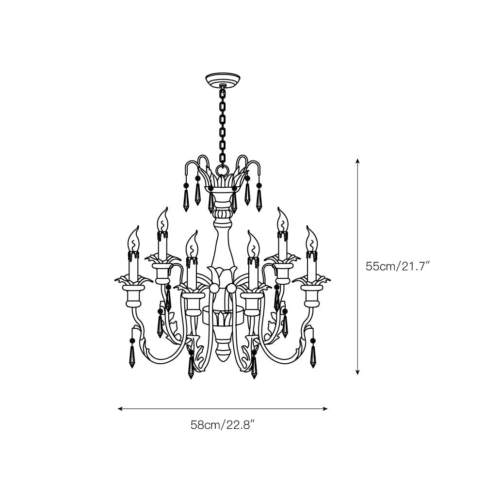 Elmarisra Vintage Luxus Massivholz geschnitzter Kronleuchter-Letslighting