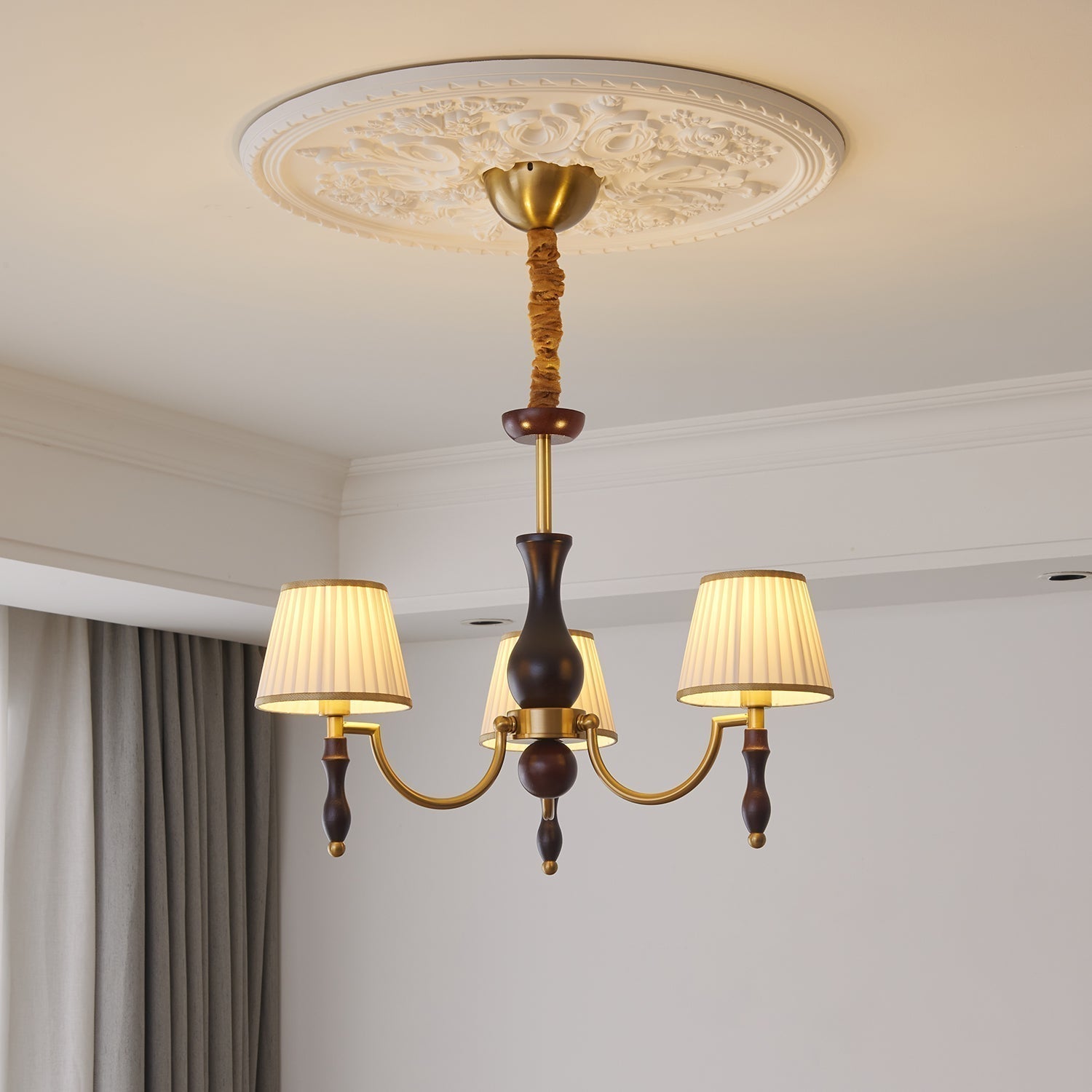 Lustra Kronleuchter Florale Schirme und Walnuss-Letslighting
