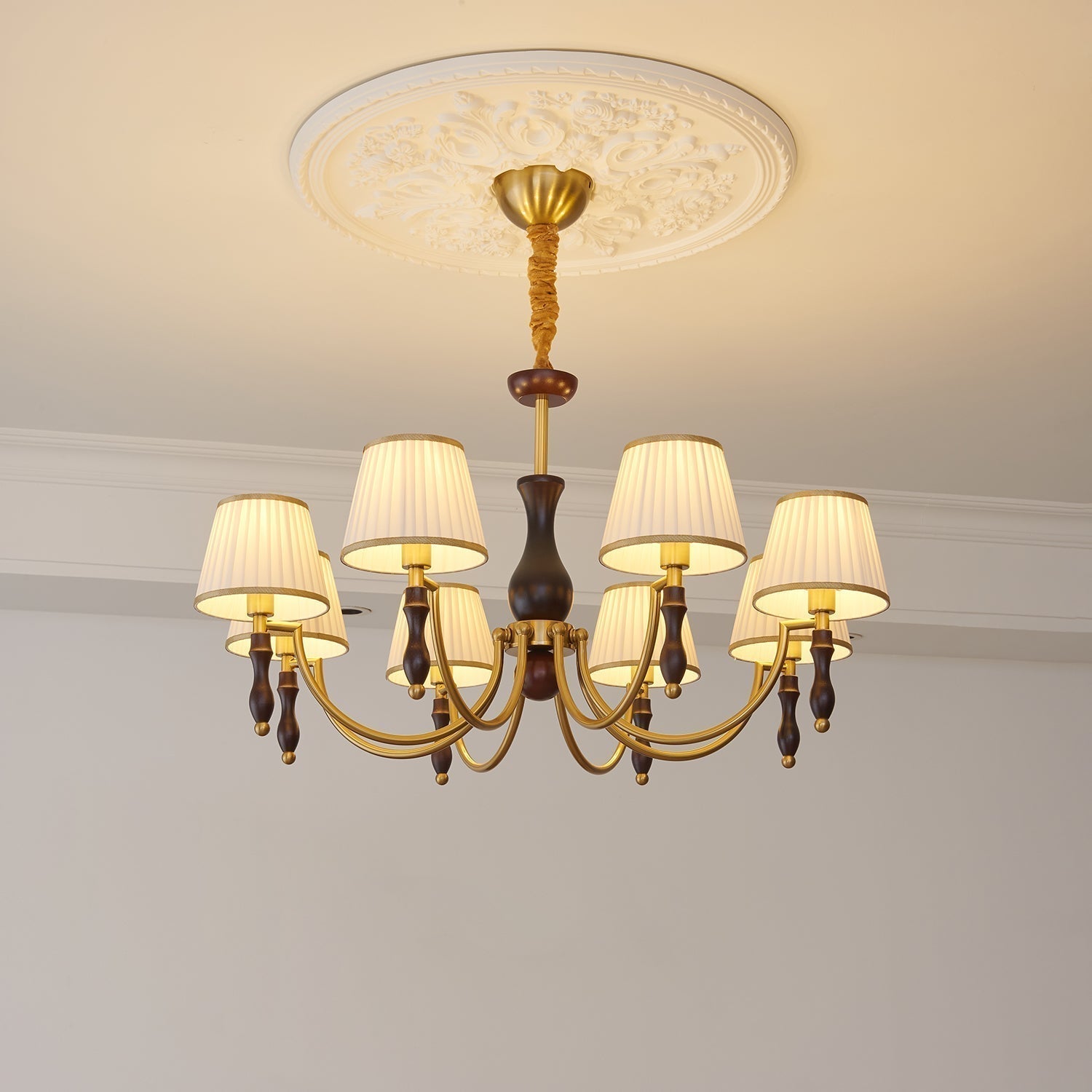 Lustra Kronleuchter Florale Schirme und Walnuss-Letslighting