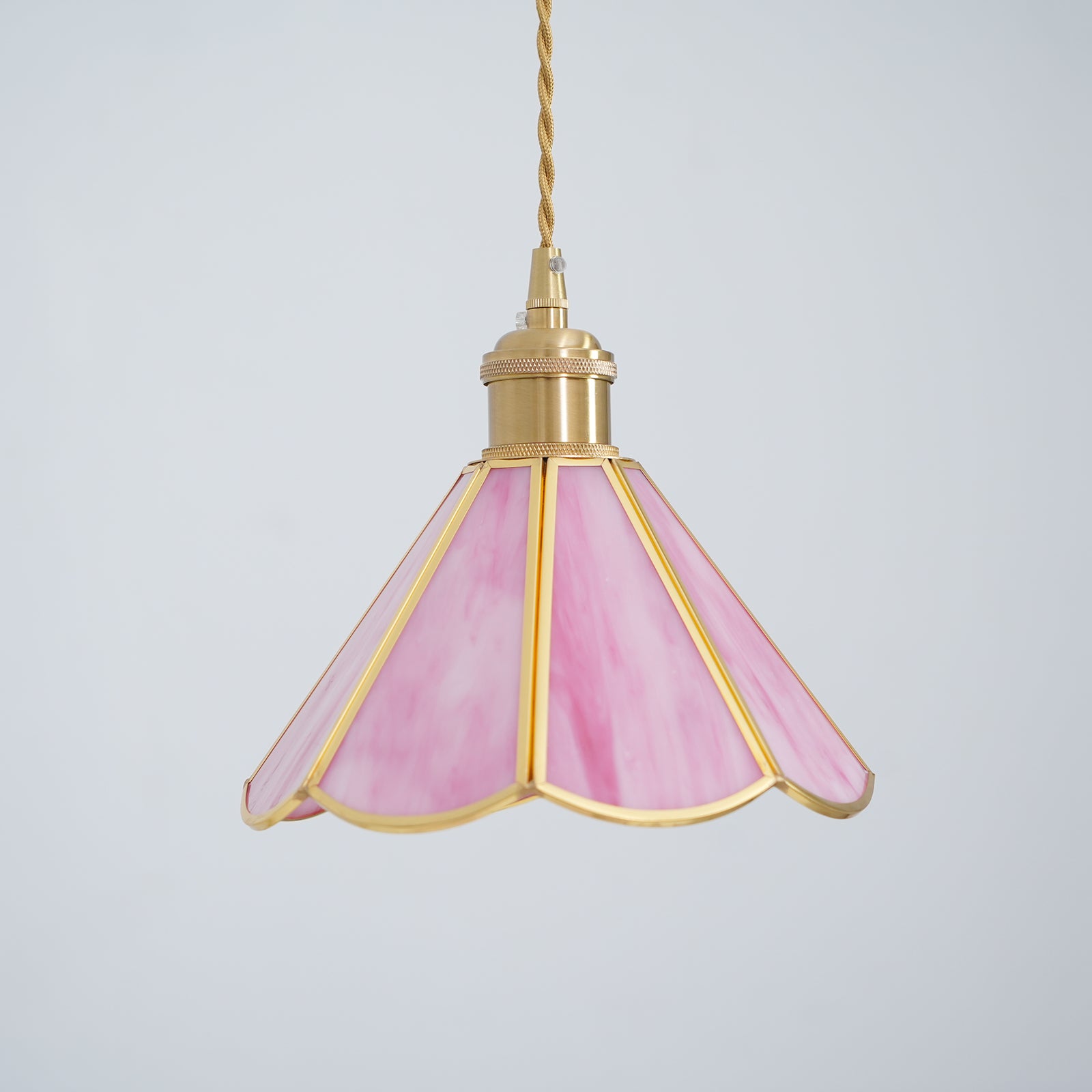 Lione Pink Buntglas-Pendelleuchte-Letslighting