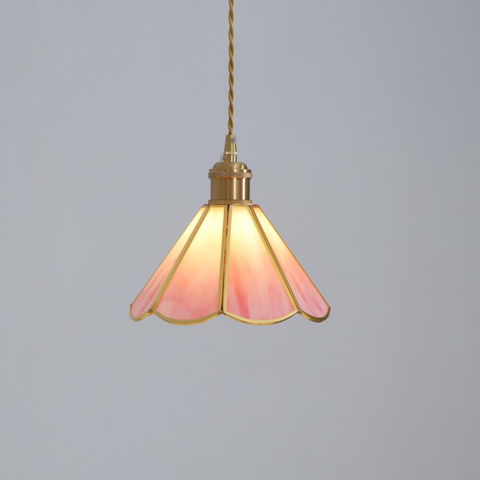 Lione Pink Buntglas-Pendelleuchte-Letslighting