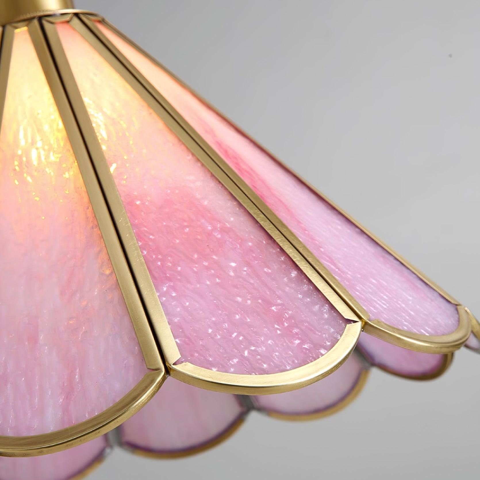 Lione Pink Buntglas-Pendelleuchte-Letslighting
