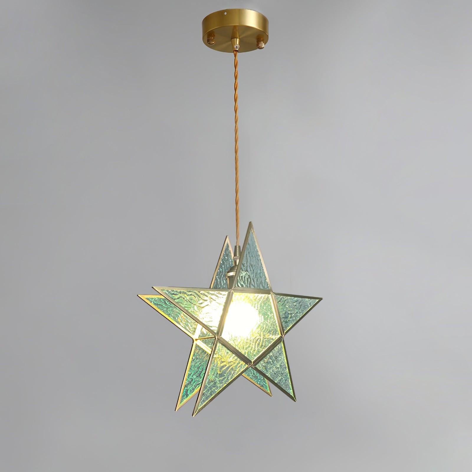 Lione Pink Buntglas-Pendelleuchte-Letslighting