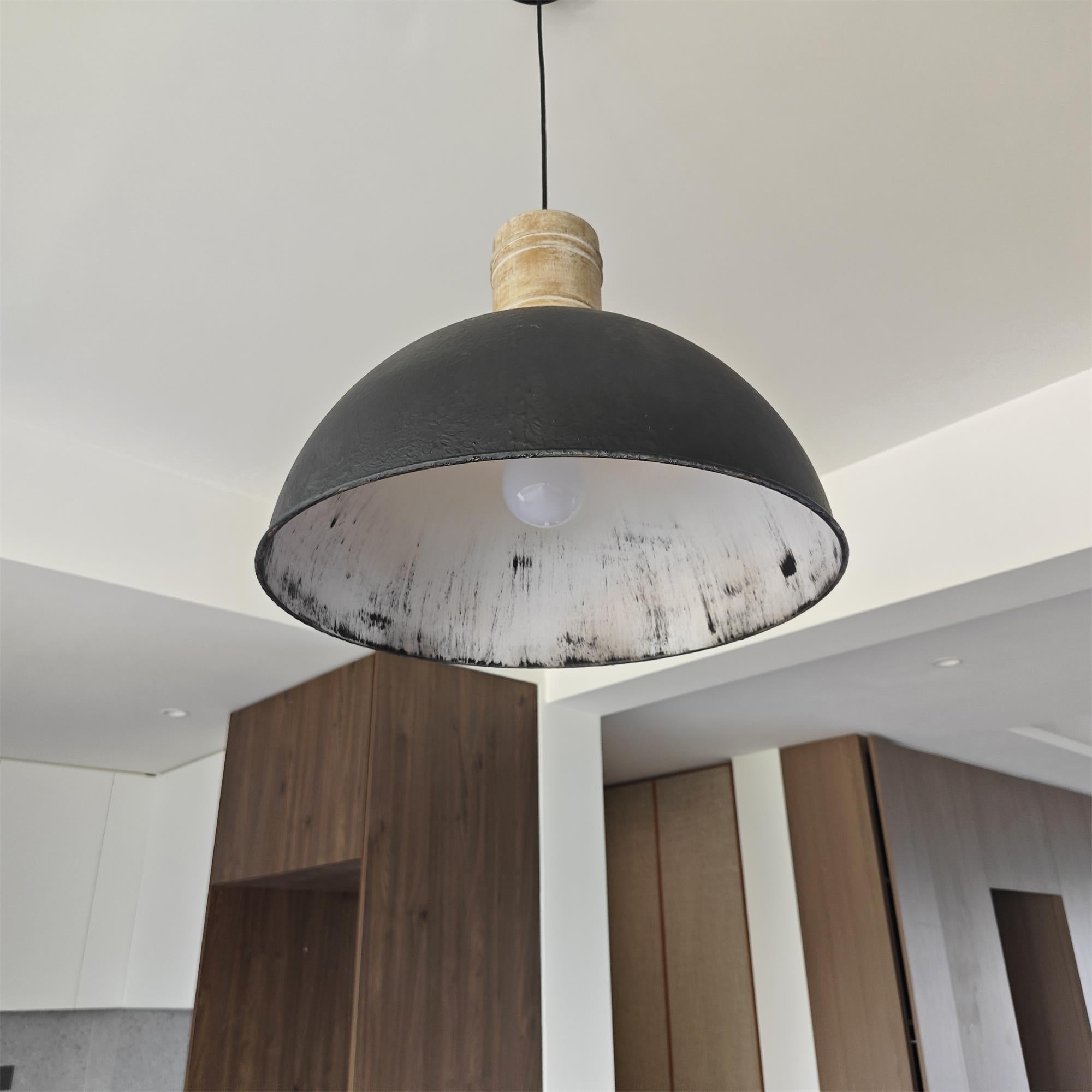 Ilshaos Vintage Industrial Holz Pendelleuchte-Letslighting