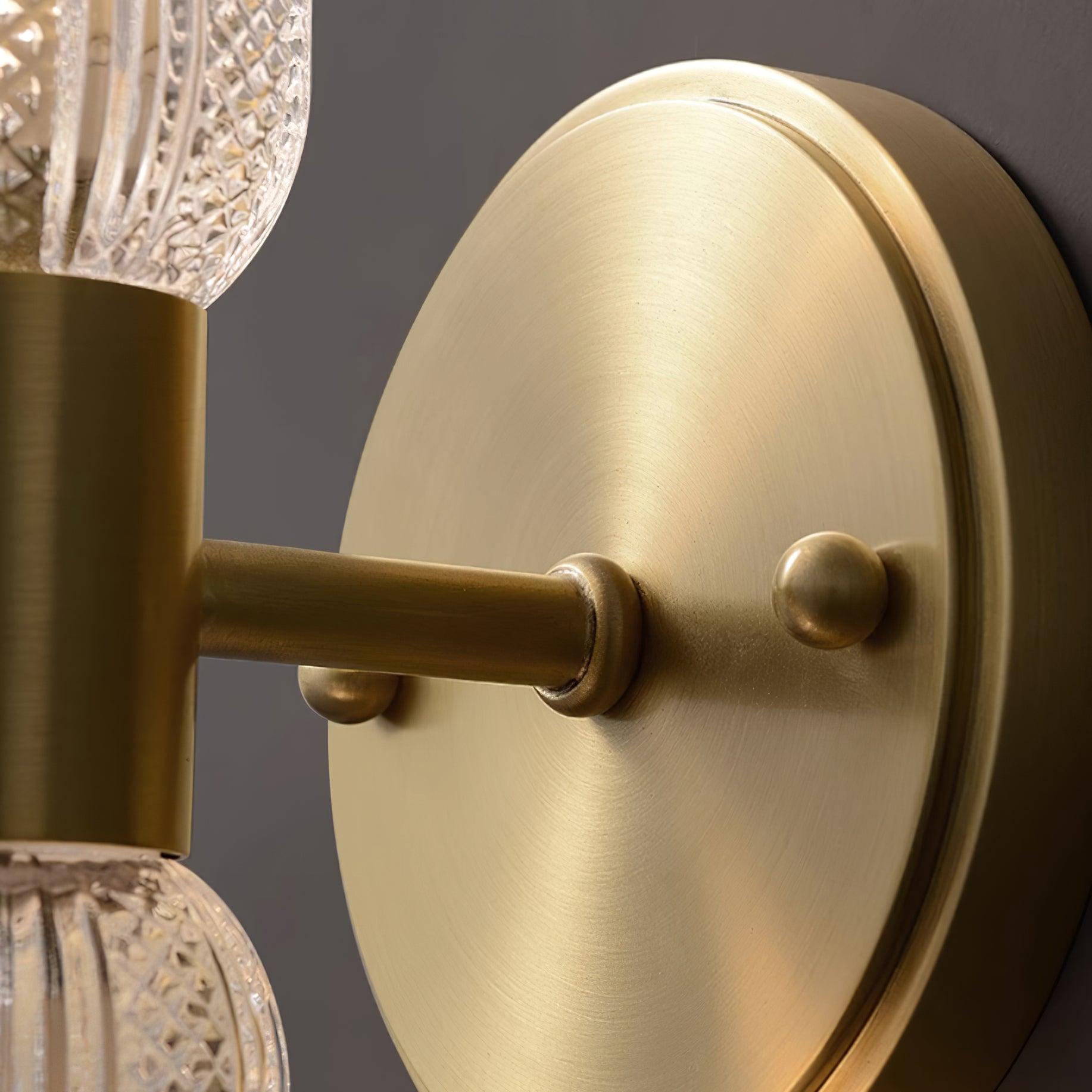 Evania Brass and Textured Glass Double Light Wall Sconce - Letslighting