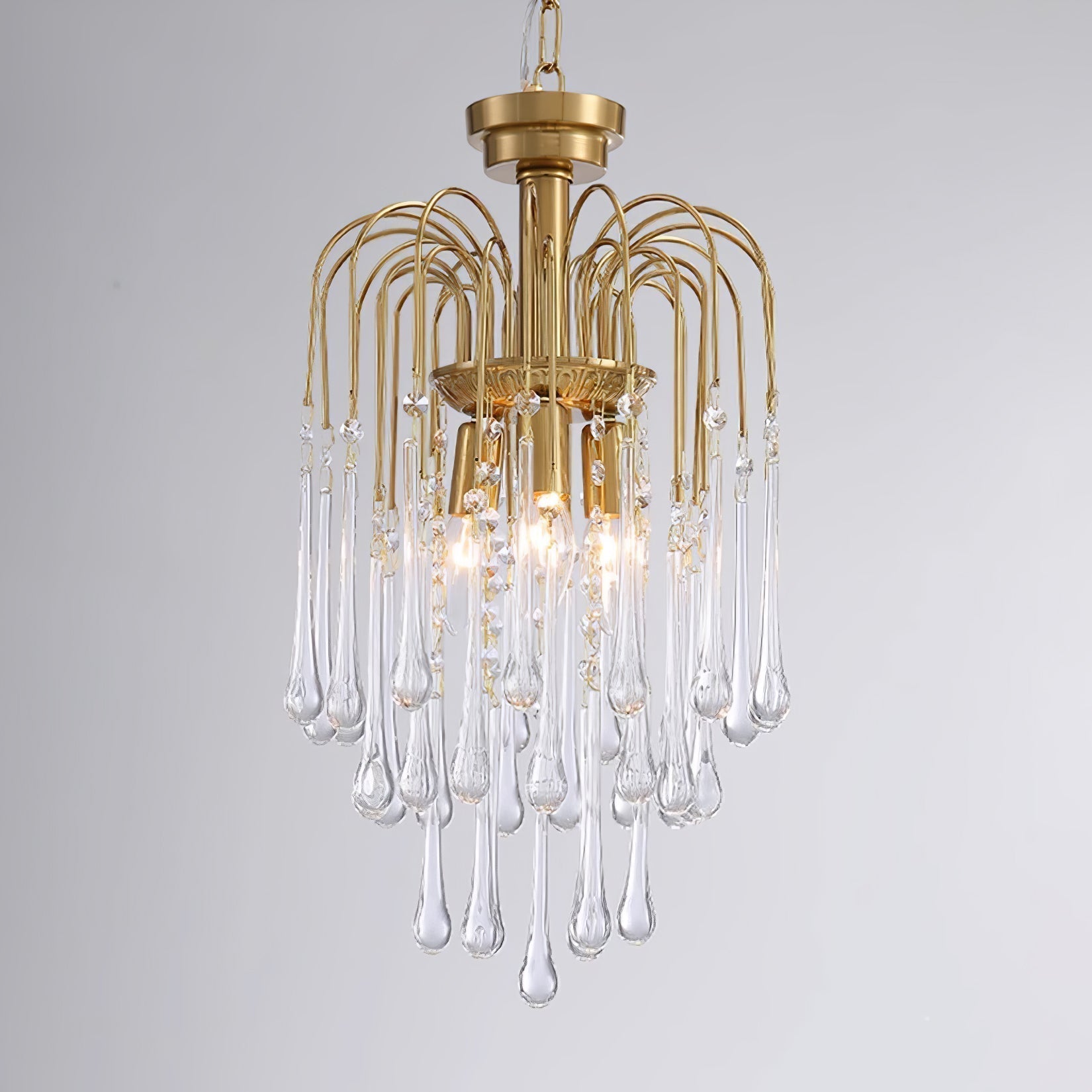 Lustra Kronleuchter Goldene Arme und Kristalle-Letslighting