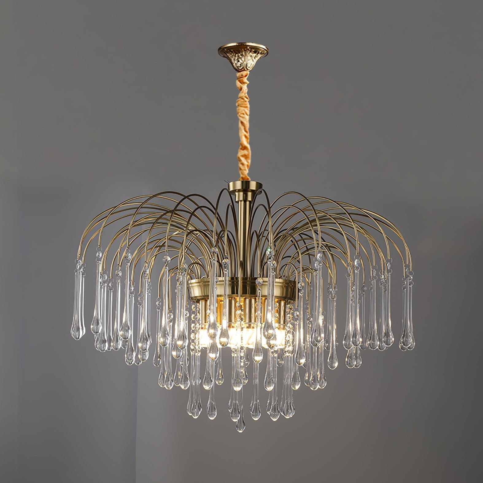 Lustra Kronleuchter Goldene Arme und Kristalle-Letslighting