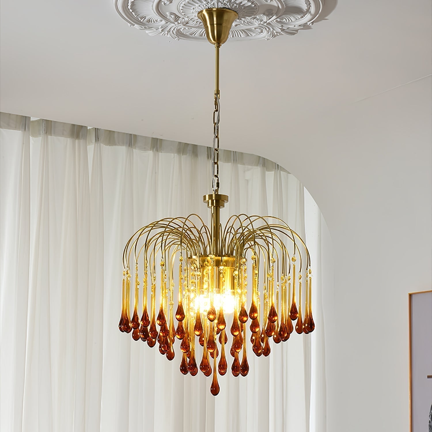 Lustra Kronleuchter Goldene Arme und Kristalle-Letslighting