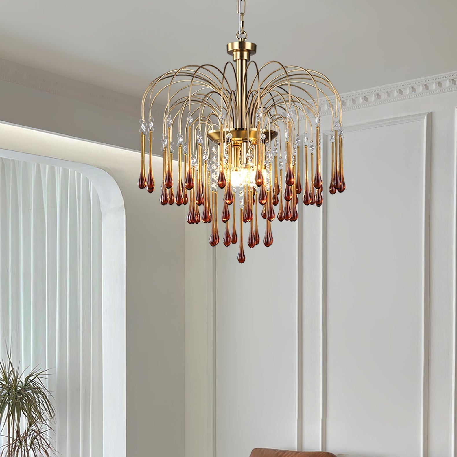 Lustra Kronleuchter Goldene Arme und Kristalle-Letslighting