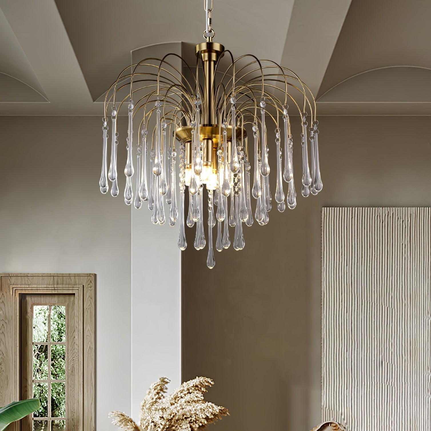 Lustra Kronleuchter Goldene Arme und Kristalle-Letslighting
