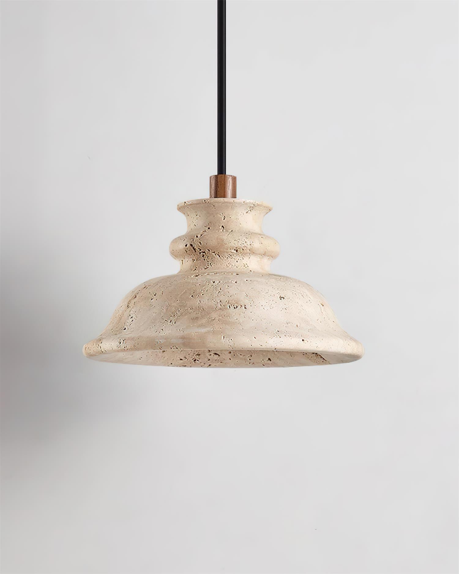 Ritta Pendant Lamp Sculpted Travertine Shade - Letslighting