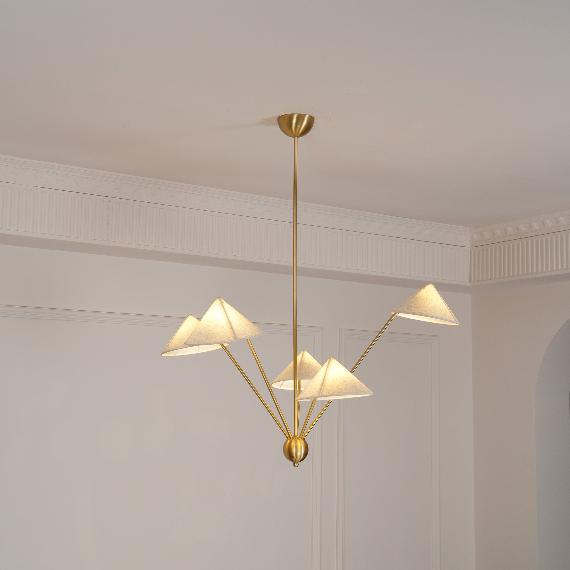 Avlorisra Vintage Industrieller Messing Stoff-Kronleuchter-Letslighting
