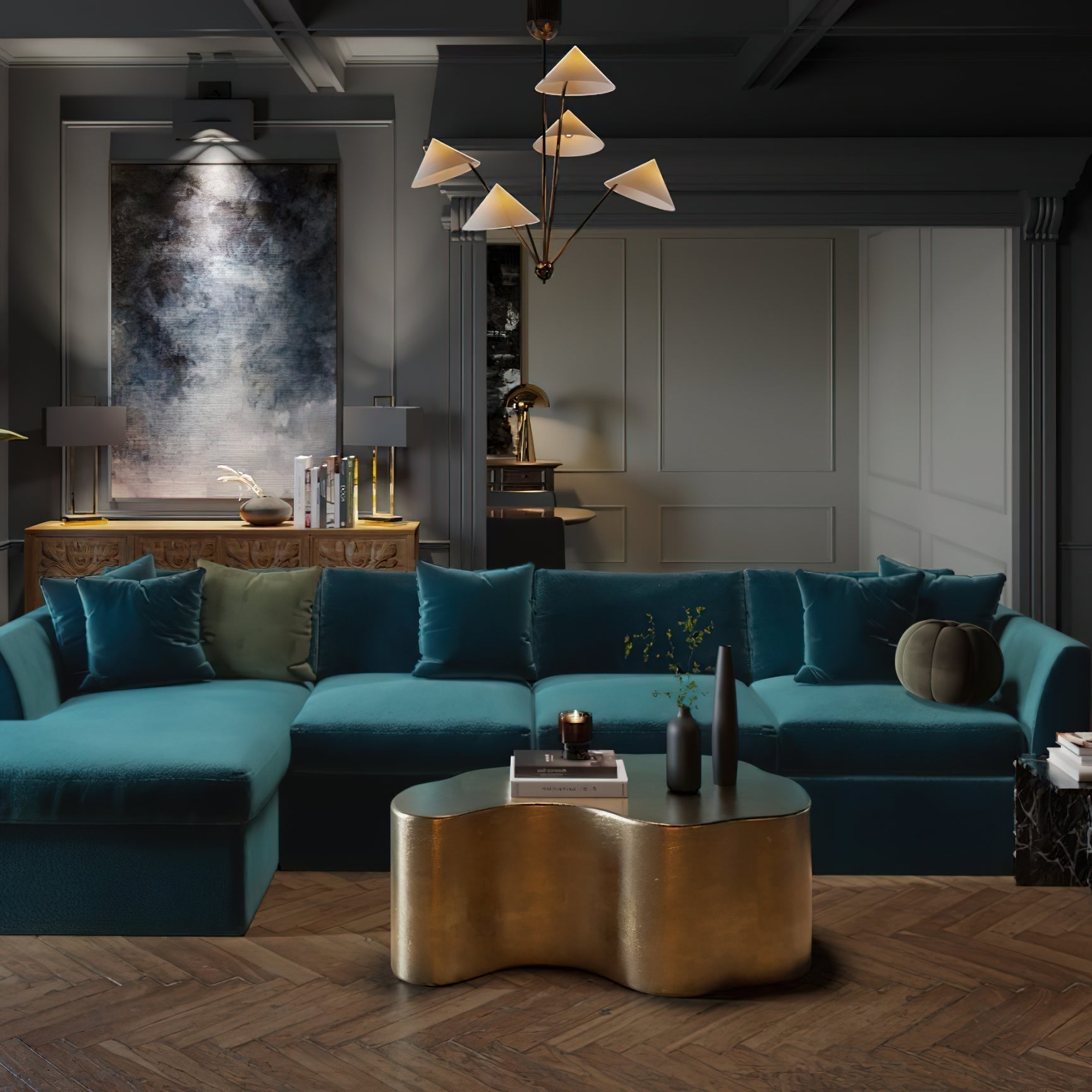 Avlorisra Vintage Industrieller Messing Stoff-Kronleuchter-Letslighting