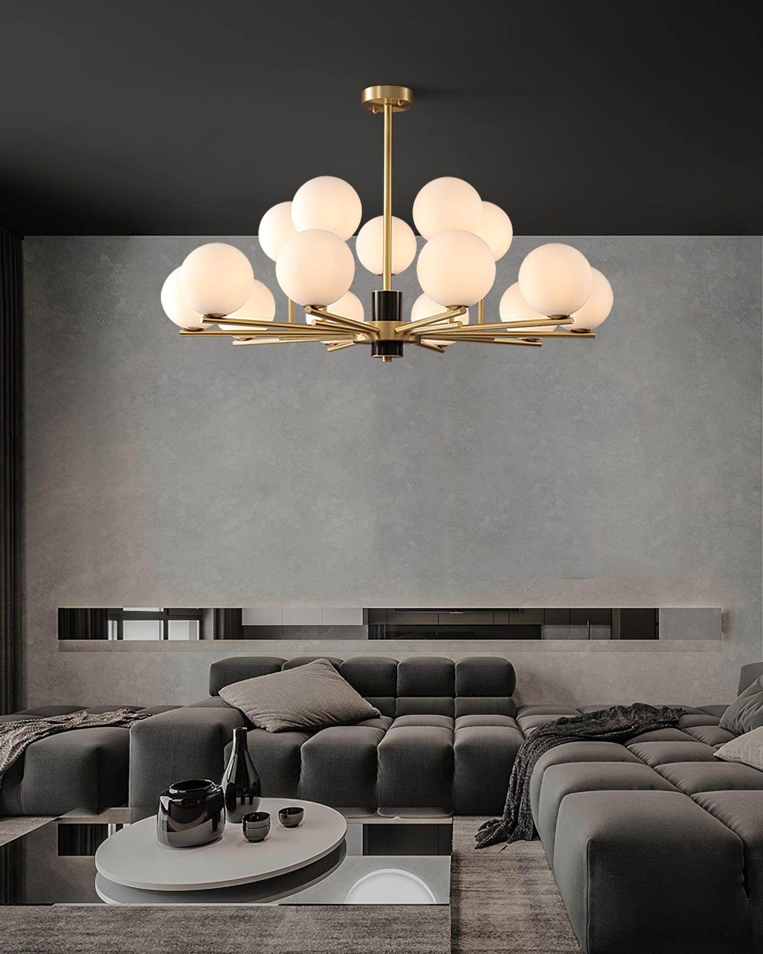 Covynel Mid-Century Messing Kronleuchter-Letslighting