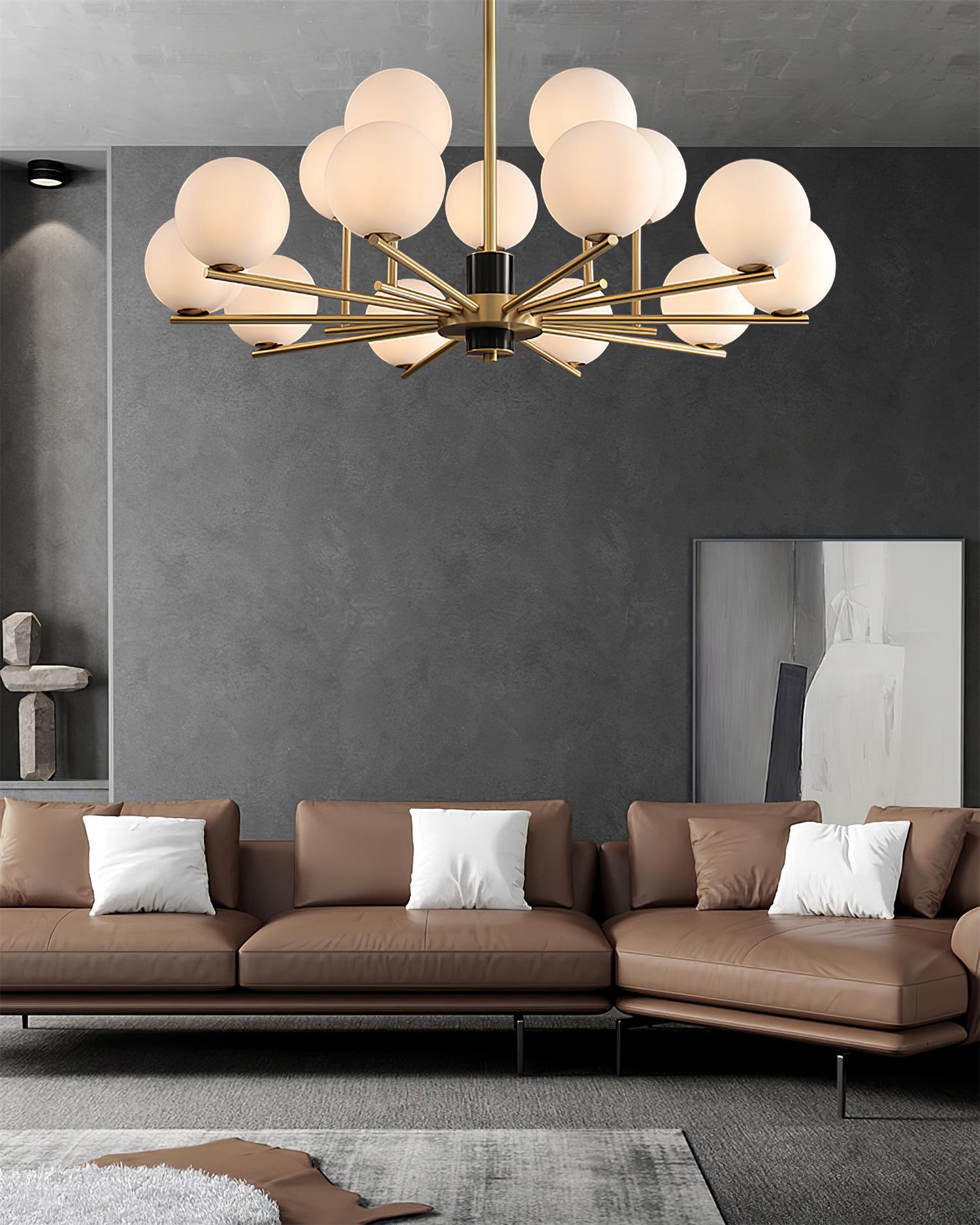 Covynel Mid-Century Messing Kronleuchter-Letslighting