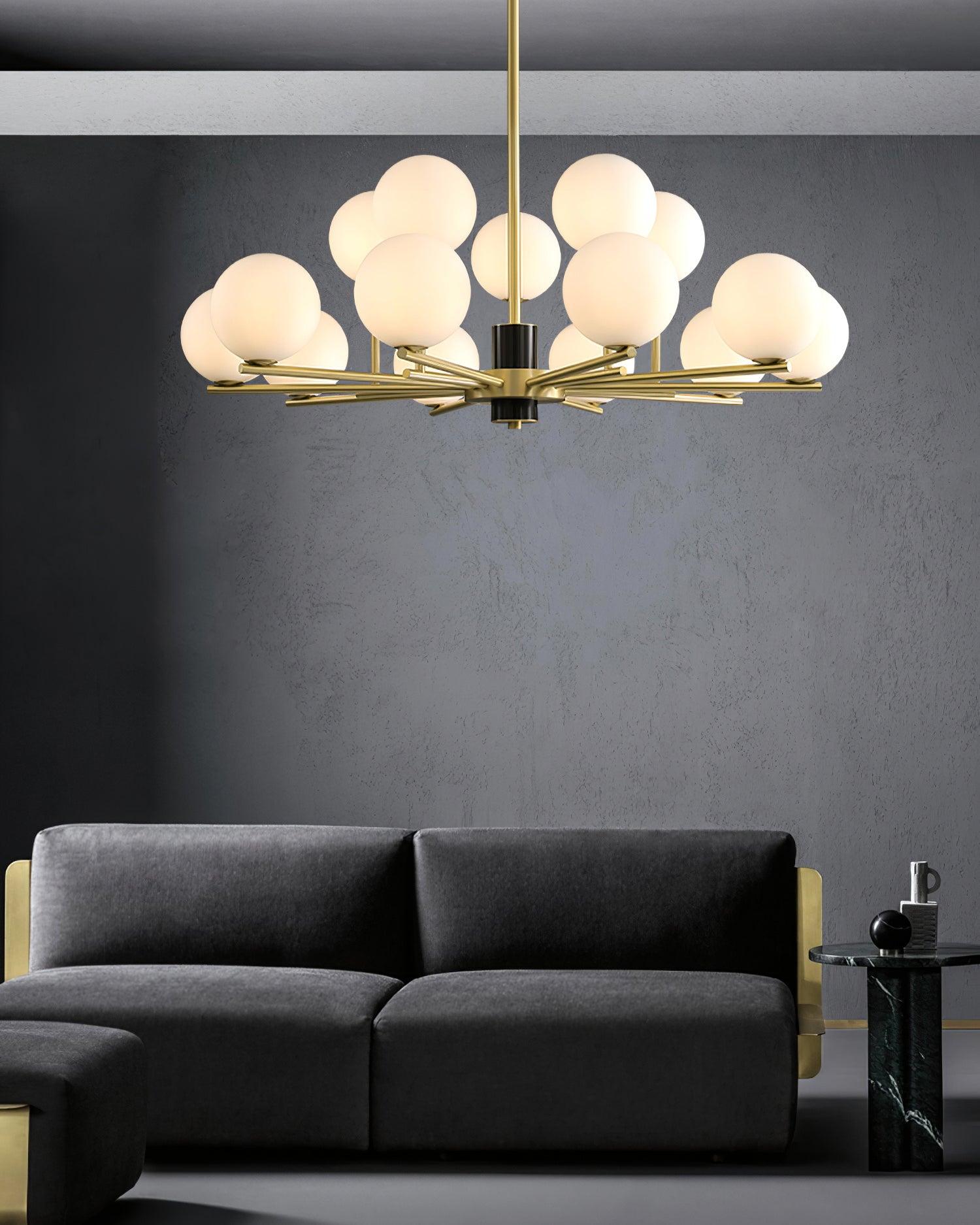 Covynel Mid-Century Messing Kronleuchter-Letslighting
