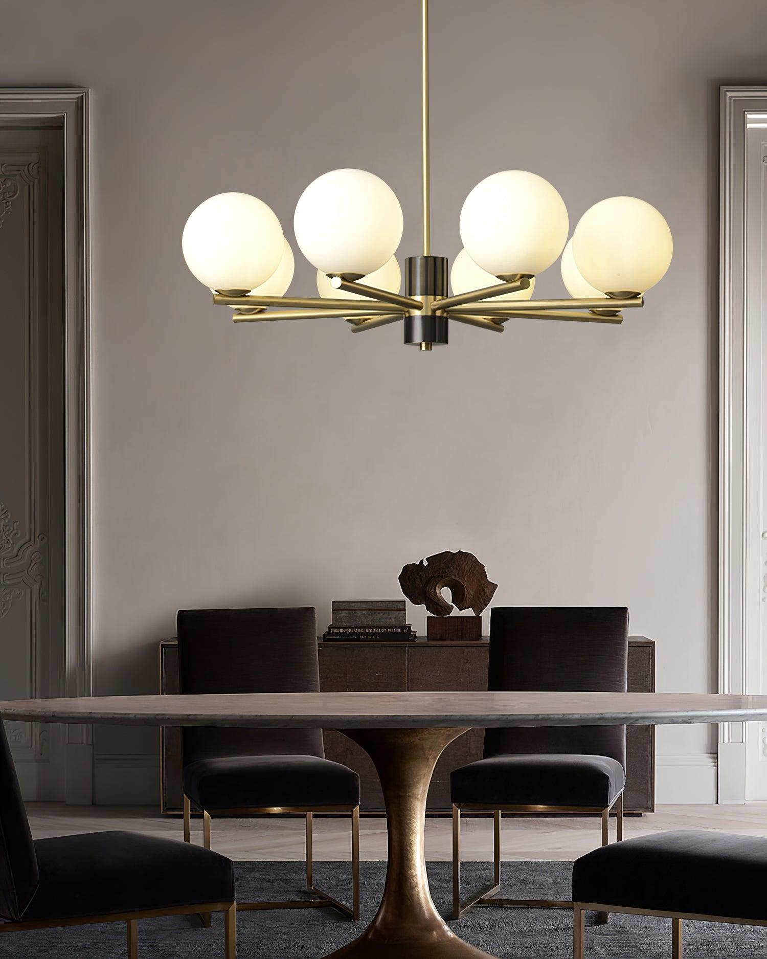 Covynel Mid-Century Messing Kronleuchter-Letslighting