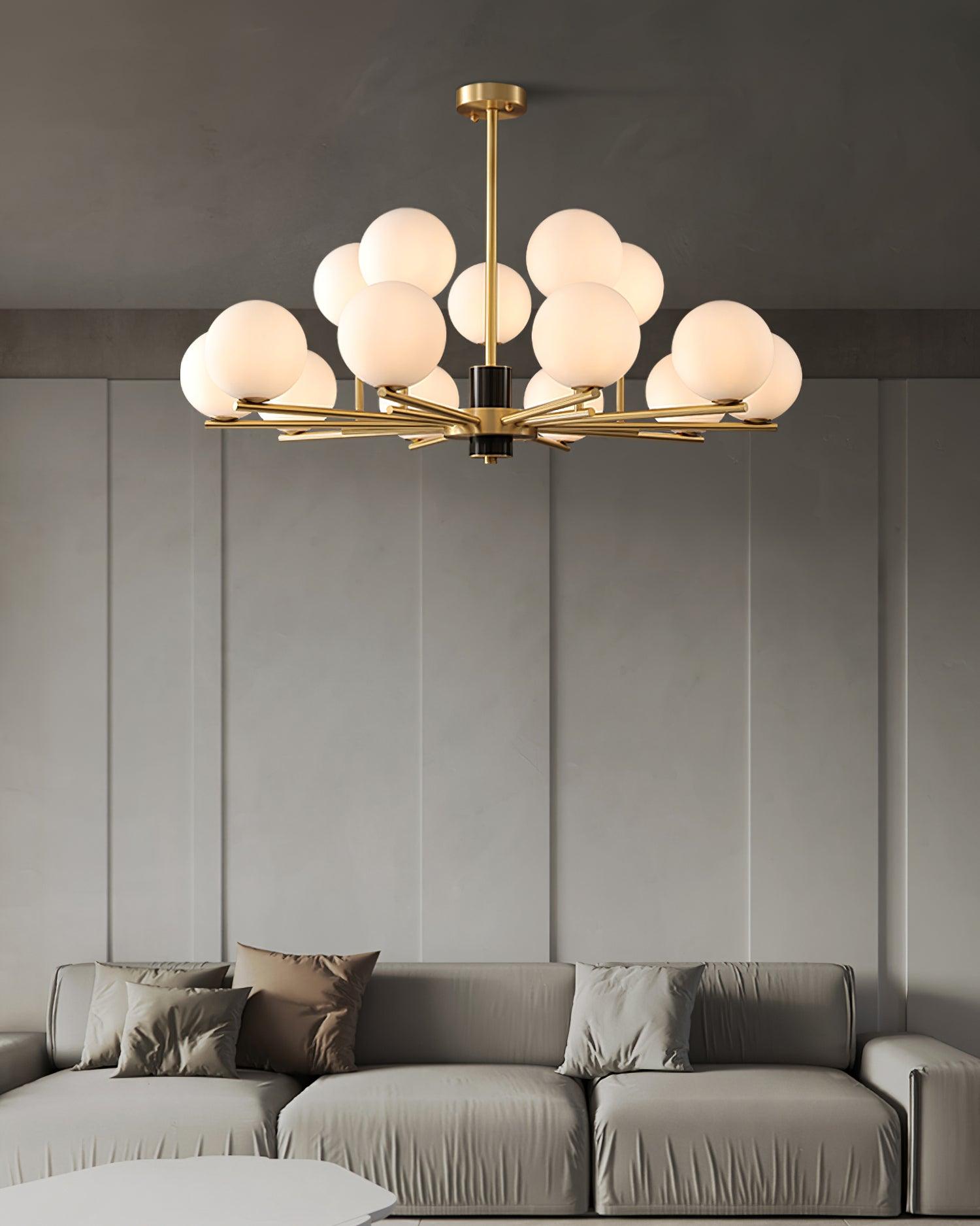 Covynel Mid-Century Messing Kronleuchter-Letslighting