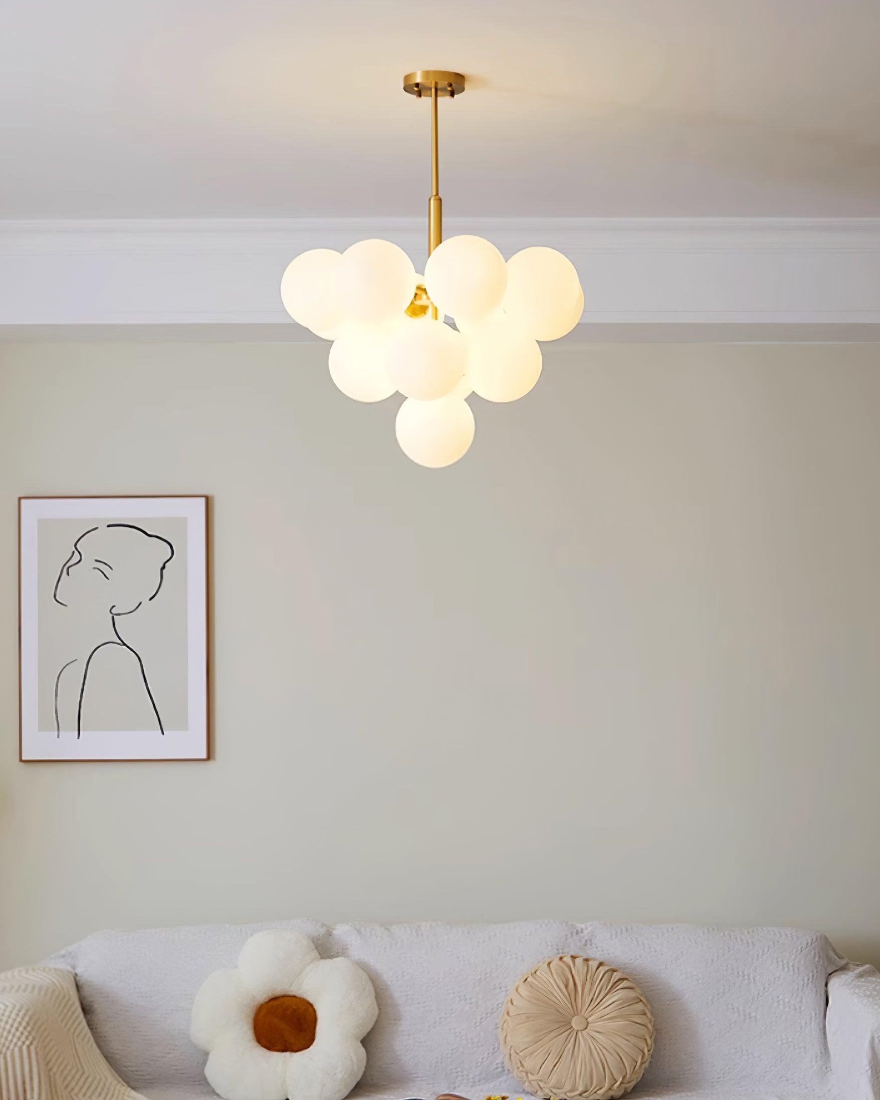 Sage Moderner Minimalistischer Kronleuchter aus Glas und Messing-Letslighting
