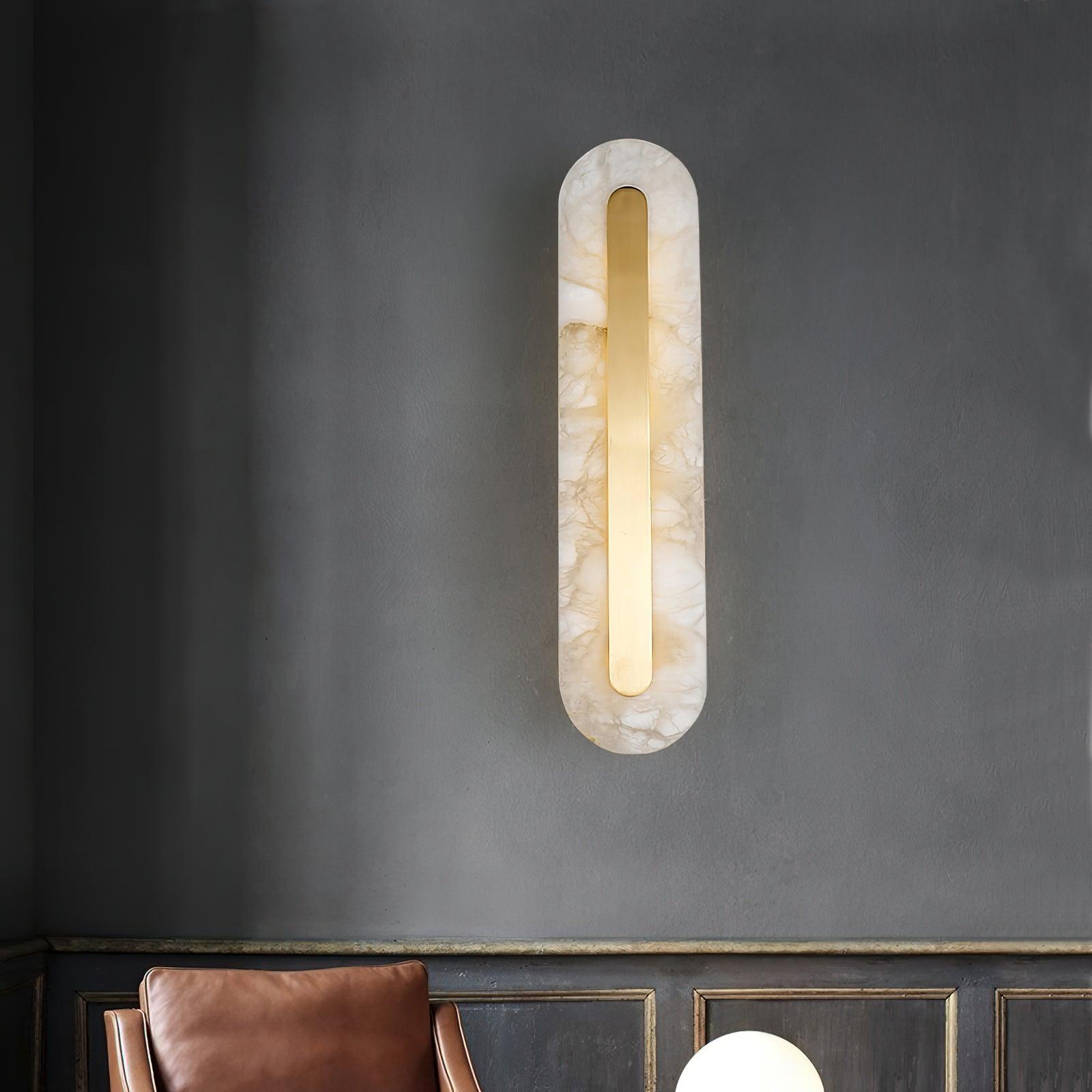 Hurn Abgerundete Alabaster Wandleuchte