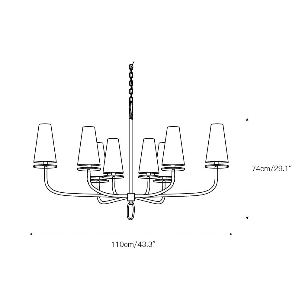 Curaeara Vintage-Industrie-Kronleuchter aus Messing und Stoff-Letslighting