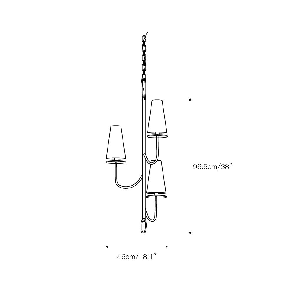 Curaeara Vintage-Industrie-Kronleuchter aus Messing und Stoff-Letslighting